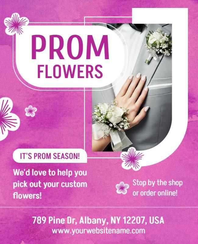 Prom Flowers Flyer Template