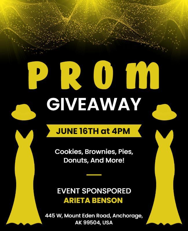 Prom Giveaway Event Announcement Flyer Template