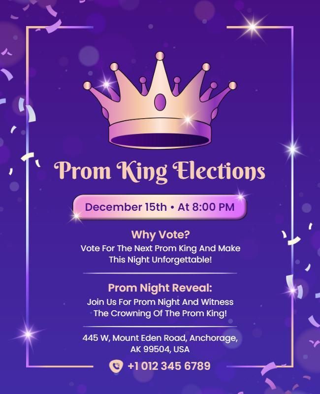 Prom King Elections Night Flyer Template