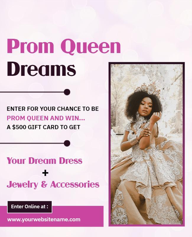 Prom Queen Dreams Contest Flyer Template