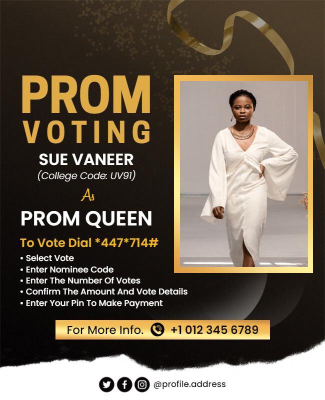 Prom Queen Voting Announcement Flyer Template