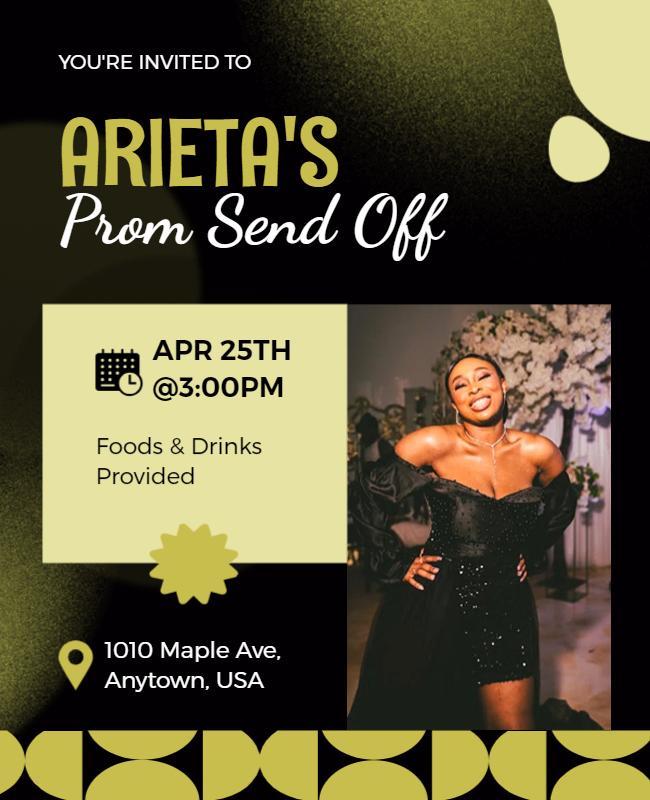 Prom Send Off Celebration Invitation Flyer Template