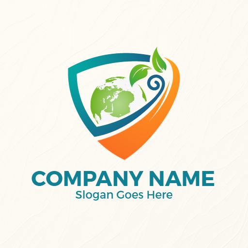 Prominent Earth Design with Leaf Elements and Logo Template