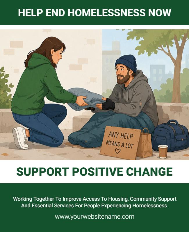 Promoting Positive Change in Homelessness Poster Template