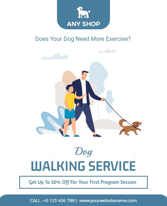 Promotional Dog Walking Service Flyer Template