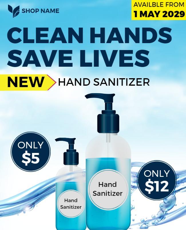 Promotional Hand Sanitizer Awareness Flyer Template