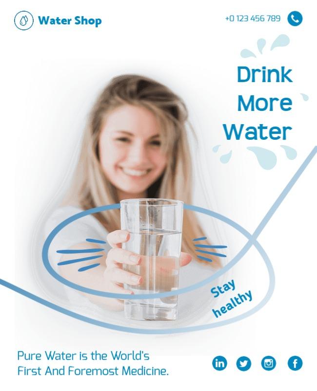 Promotional Healthy Hydration Awareness Flyer Template