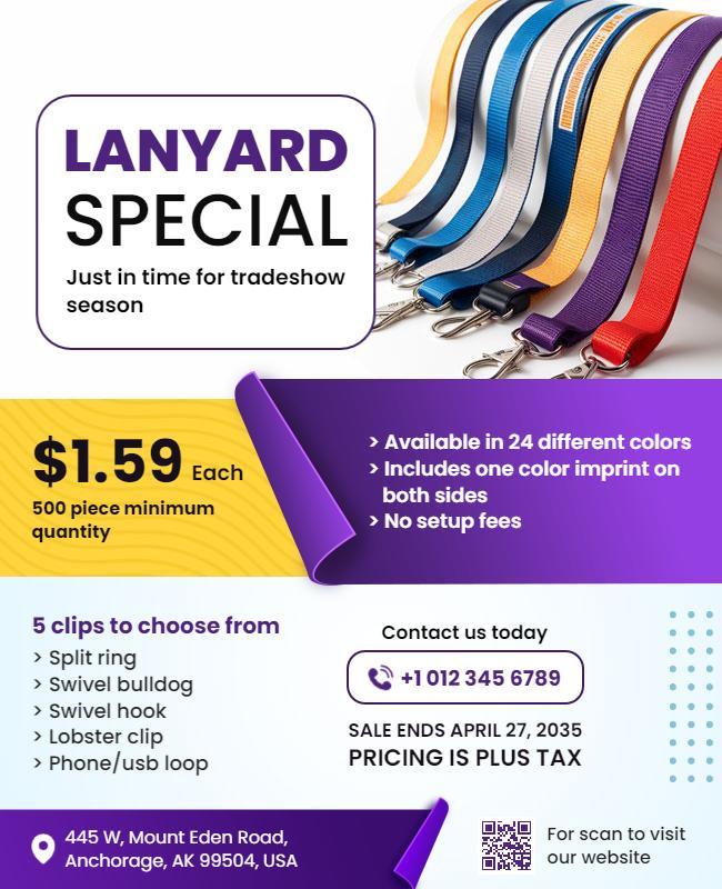 Promotional Lanyard Special Offer Flyer Template