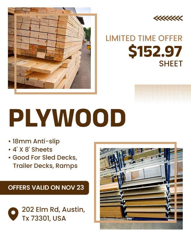 Promotional Plywood Offering with Pricing Details Poster Template