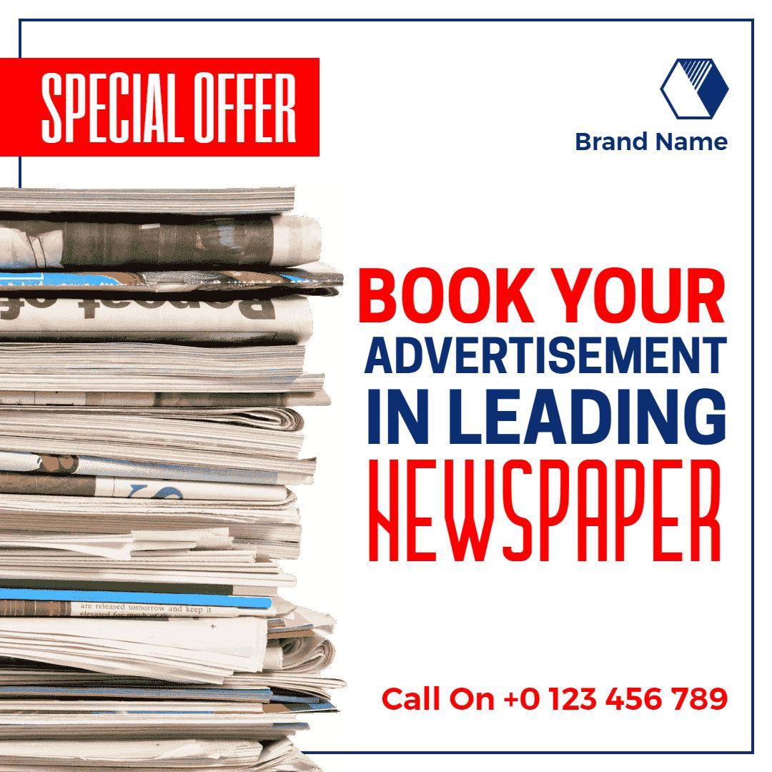 Promotional Special Offer for Leading Newspaper Advertisement Ad Template