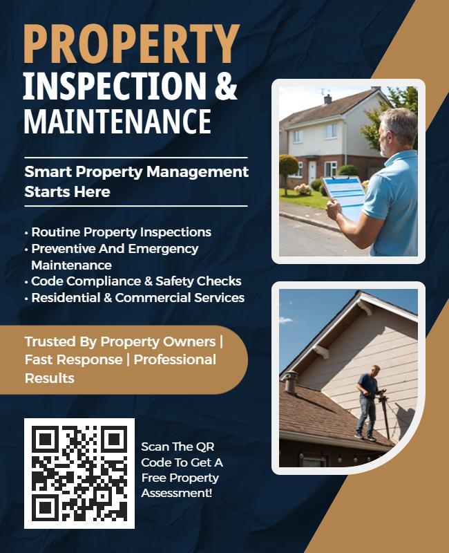 Property Management Inspection and Maintenance Services Flyer Template