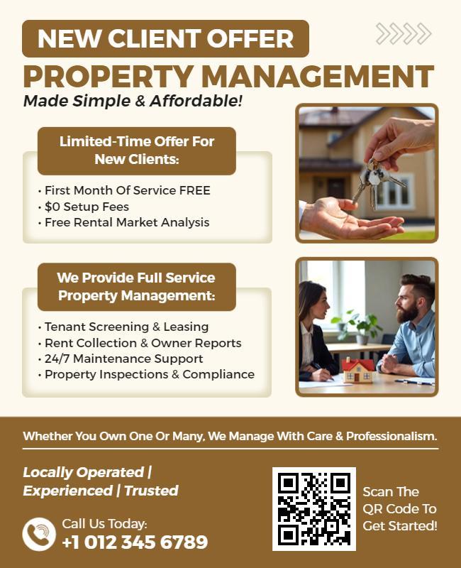 Property Management New Client Offer Flyer Template