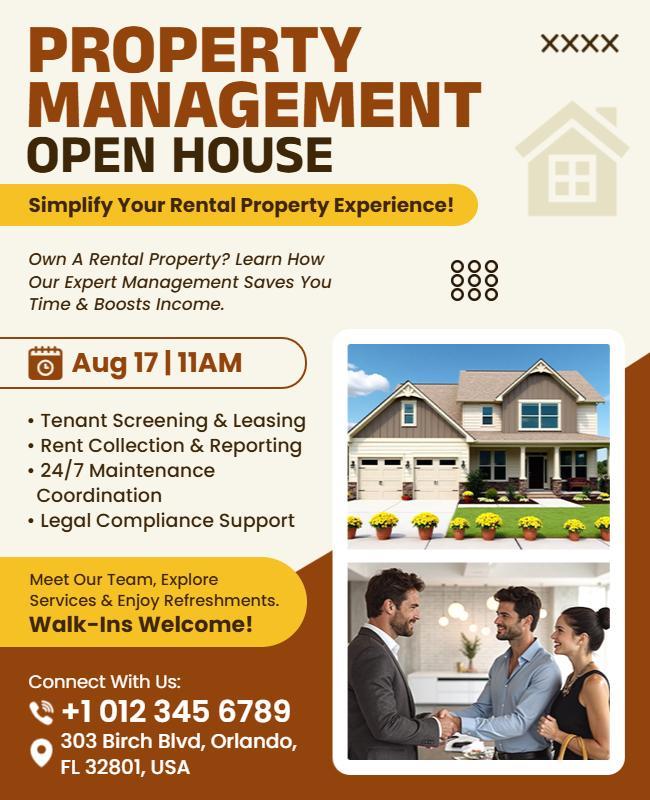 Property Management Open House Event Flyer Template