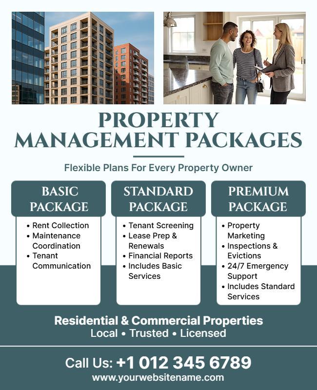 Property Management Services Packages Flyer Template