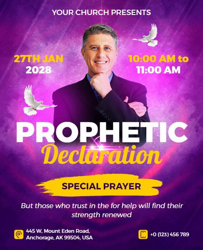 Prophetic Declaration and Special Prayer Event Flyer Template