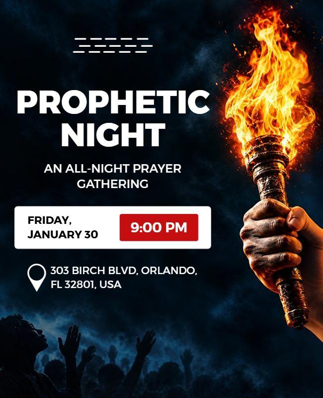Prophetic Night Church Event Flyer Template