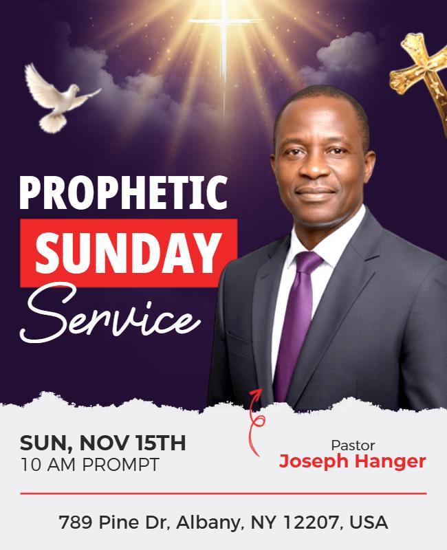 Prophetic Sunday Church Service Flyer Template