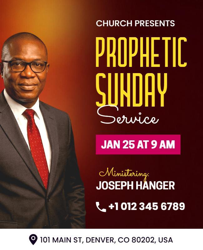 Prophetic Sunday Church Service Poster Template