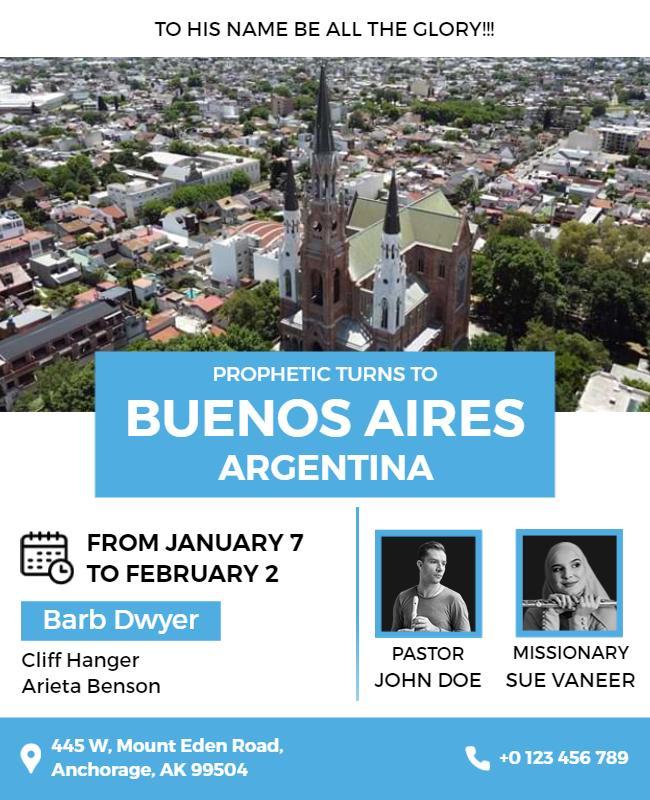 Prophetic Visit to Buenos Aires Event Flyer Template