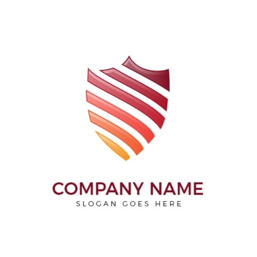 Protective Shield with Gradient Colors for Security Logo Template