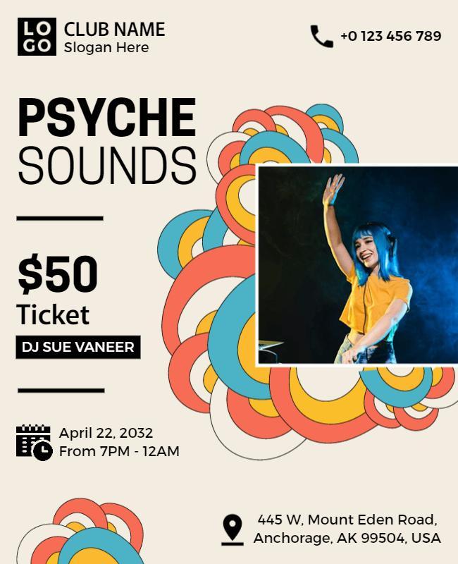 Psychedelic Club Night Event Flyer Template