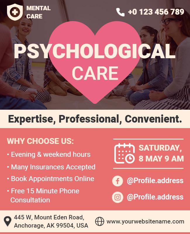 Psychological Care Services Promotional Flyer Template