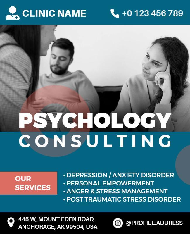 Psychology Consulting Services Flyer Template