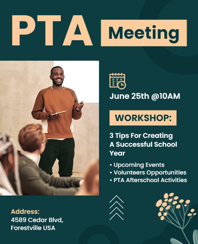 Pta Meeting and Workshop Event Flyer Template