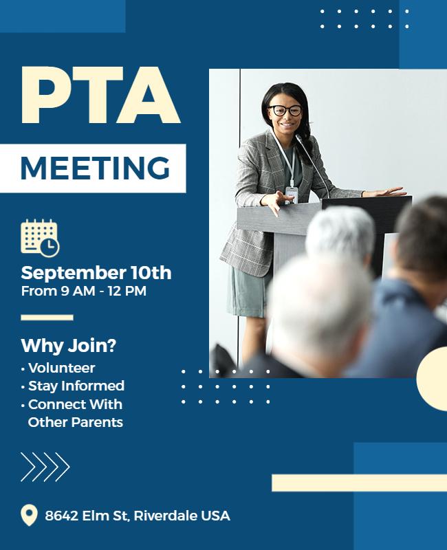 Pta Meeting Information Session Flyer Template