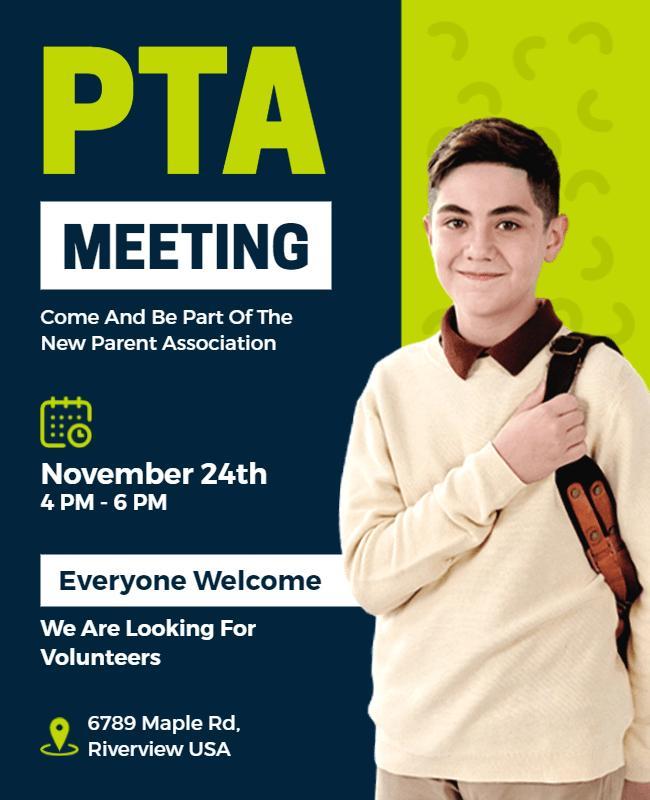 Pta Meeting Invitation Flyer Template