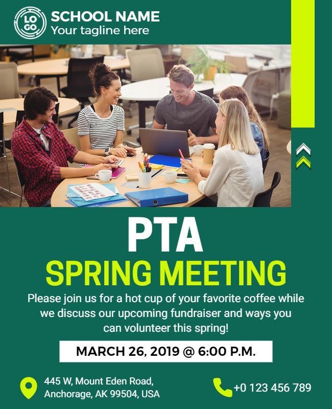 Pta Spring School Meeting Flyer Template