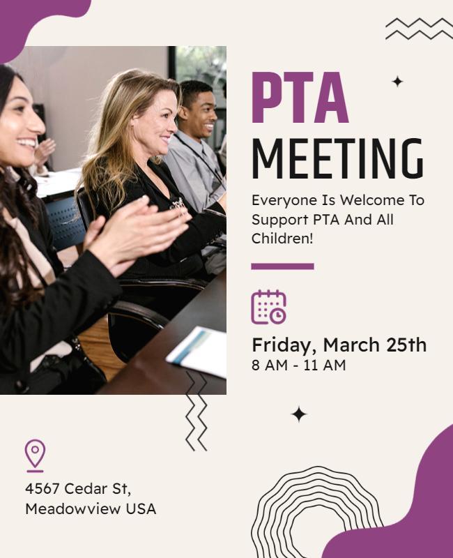 Pta Support Meeting Event Flyer Template