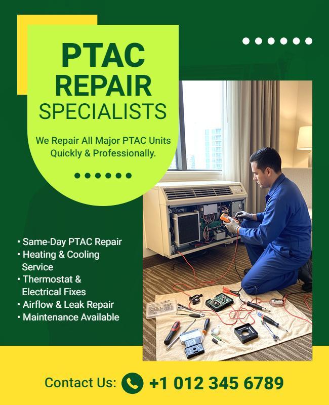 PTAC Repair Services Promotional Flyer Template