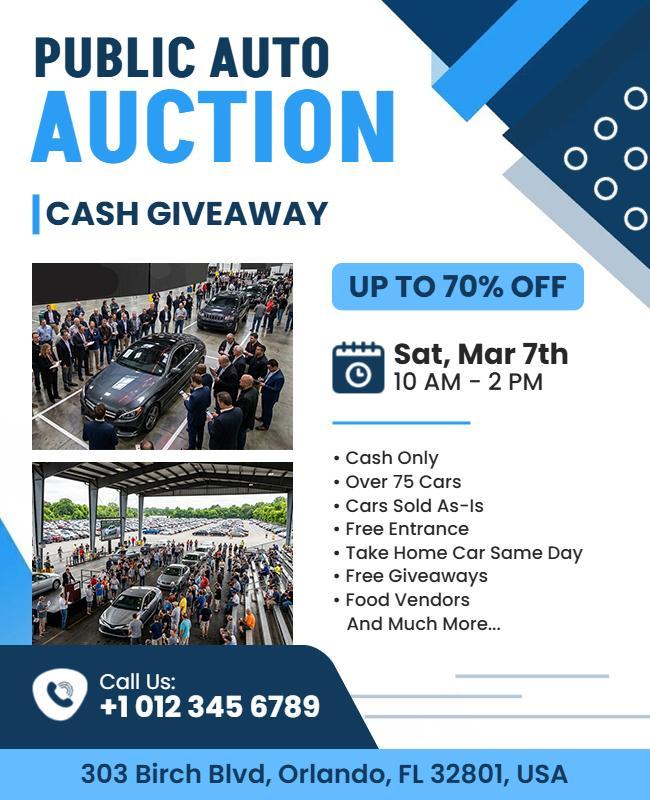 Public Auto Auction Event Flyer Template