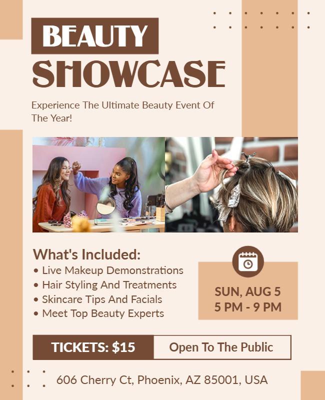 Public Beauty Showcase Event Flyer Template