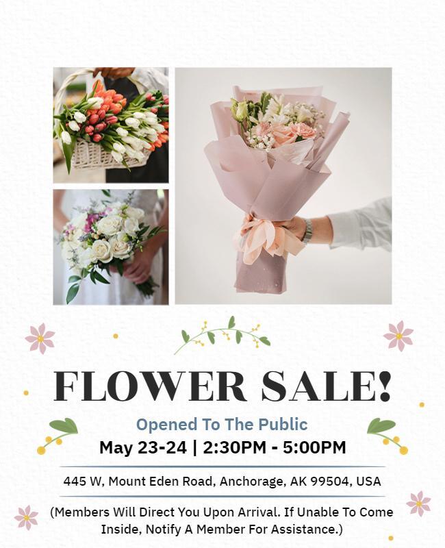 Public Flower Sale Event Flyer Template