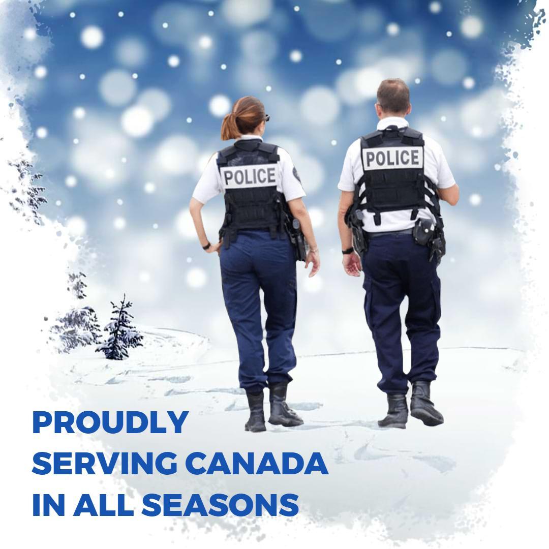 Public Safety Winter Service by Police Officers Ad Template