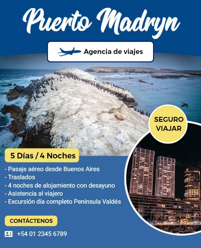 Puerto Madryn Travel Agency Promotional Flyer Template
