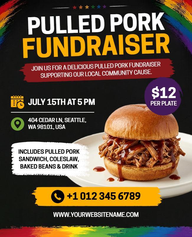 Pulled Pork Fundraiser Event Flyer Template