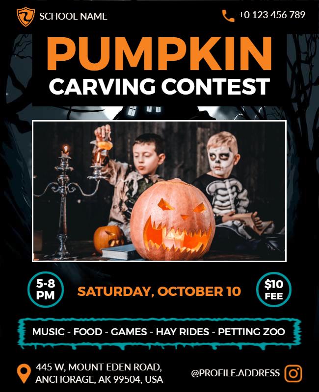 Pumpkin Carving Contest Event Flyer Template