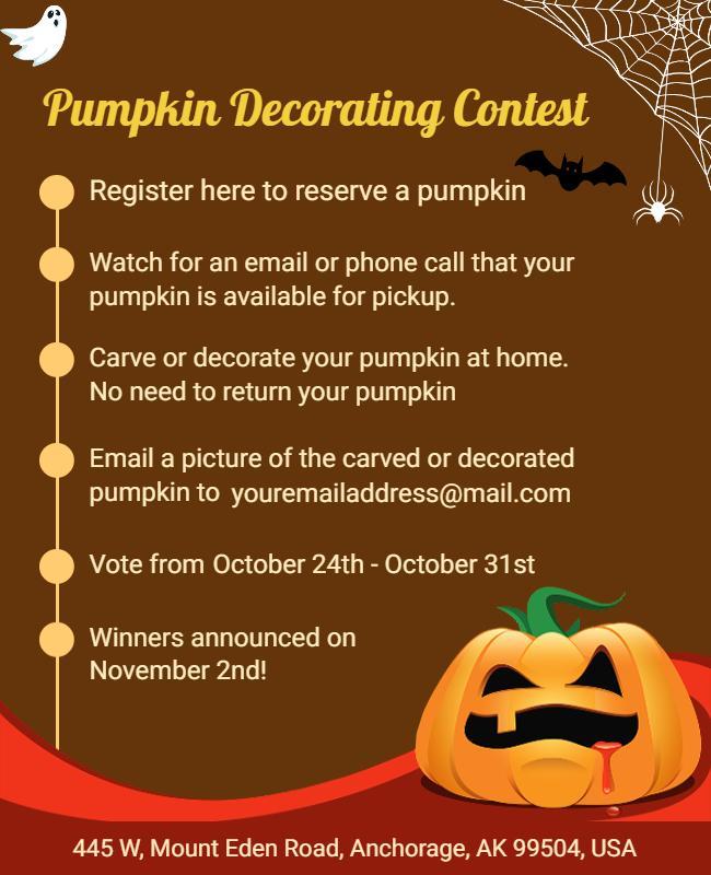 Pumpkin Decorating Contest Announcement Flyer Template