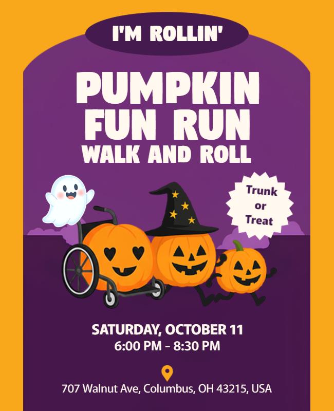 Pumpkin Fun Run Halloween Event Flyer Template