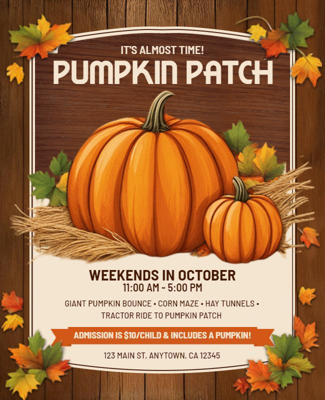 Pumpkin Patch Seasonal Event Flyer Template