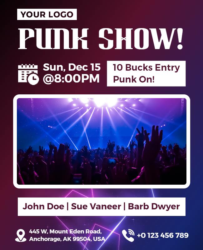 Punk Music Live Show Event Flyer Template