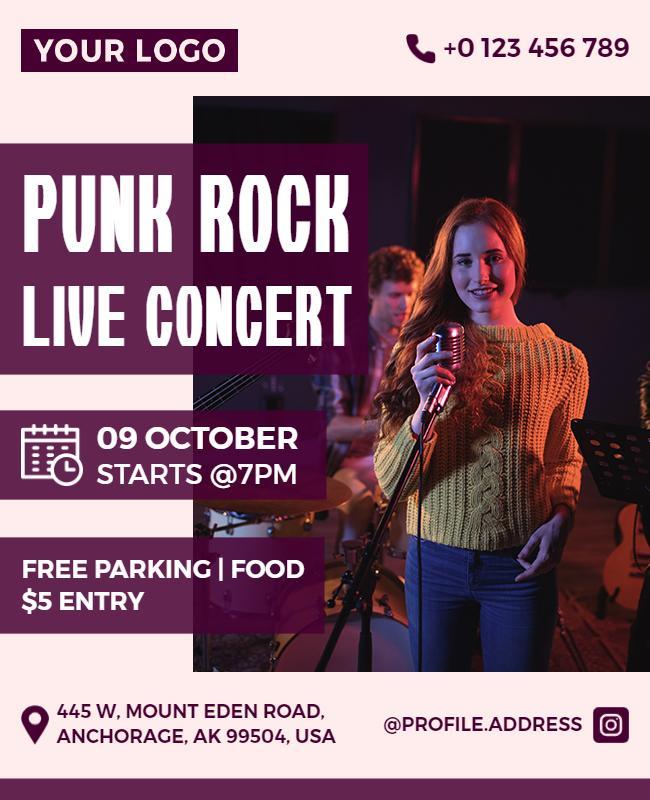 Punk Rock Live Concert Event Flyer Template