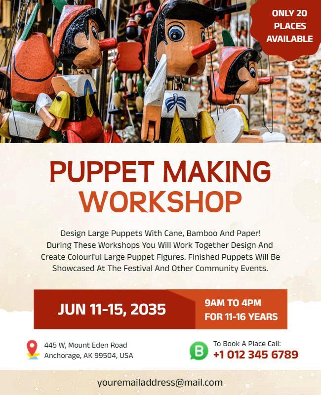 Puppet Making Workshop Event Flyer Template