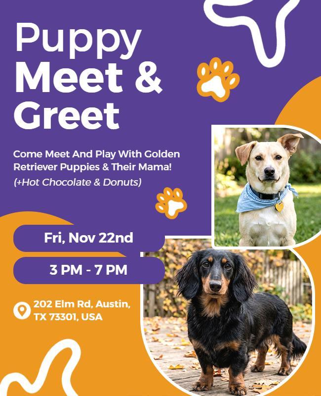 Puppy Meet and Greet Event Poster Template