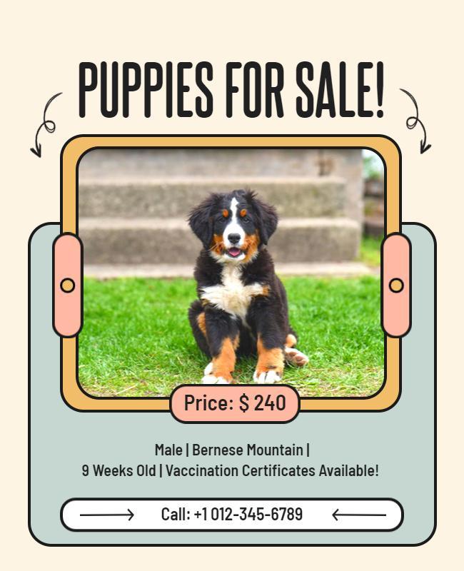 Puppy Sale Announcement Flyer Template