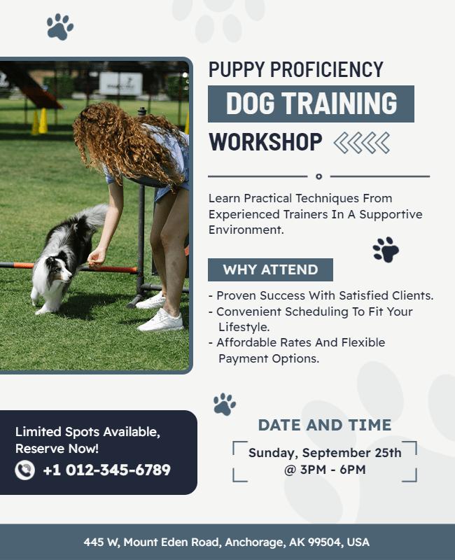 Puppy Training Workshop Flyer Template