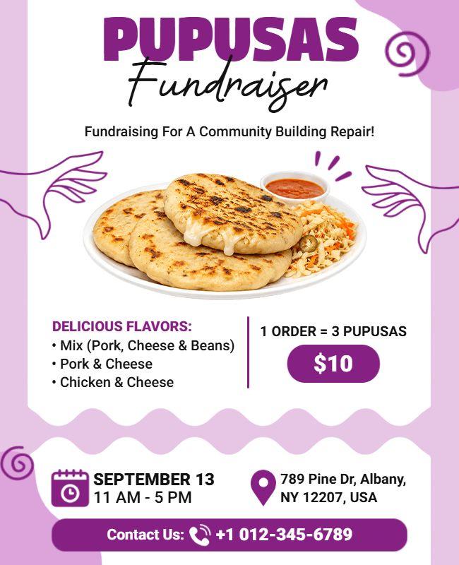 Pupusas Fundraiser Event Flyer Template